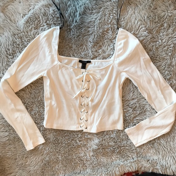 Forever 21 Tops - Cropped lace up top